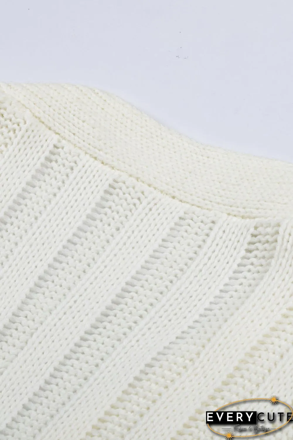White Button Pocket Knit Cardigan