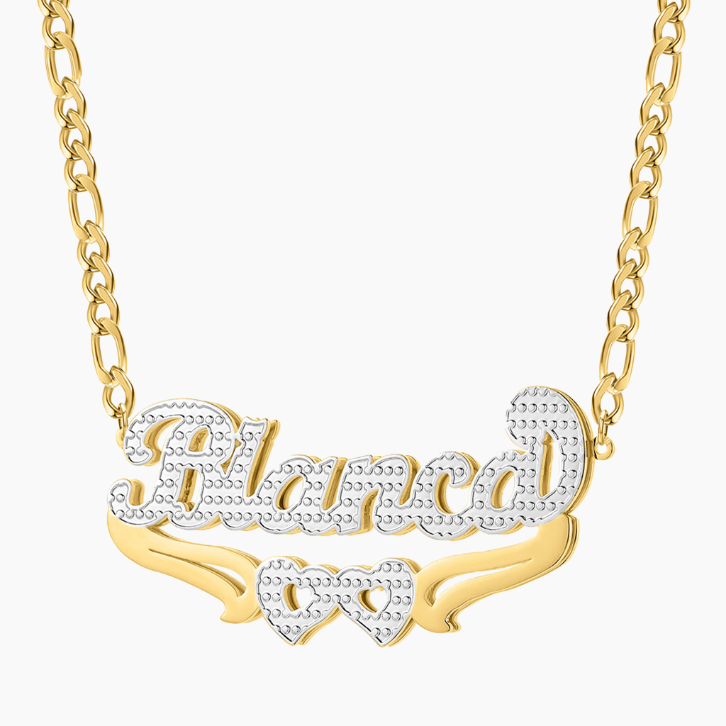Custom Double Heart Name Necklace