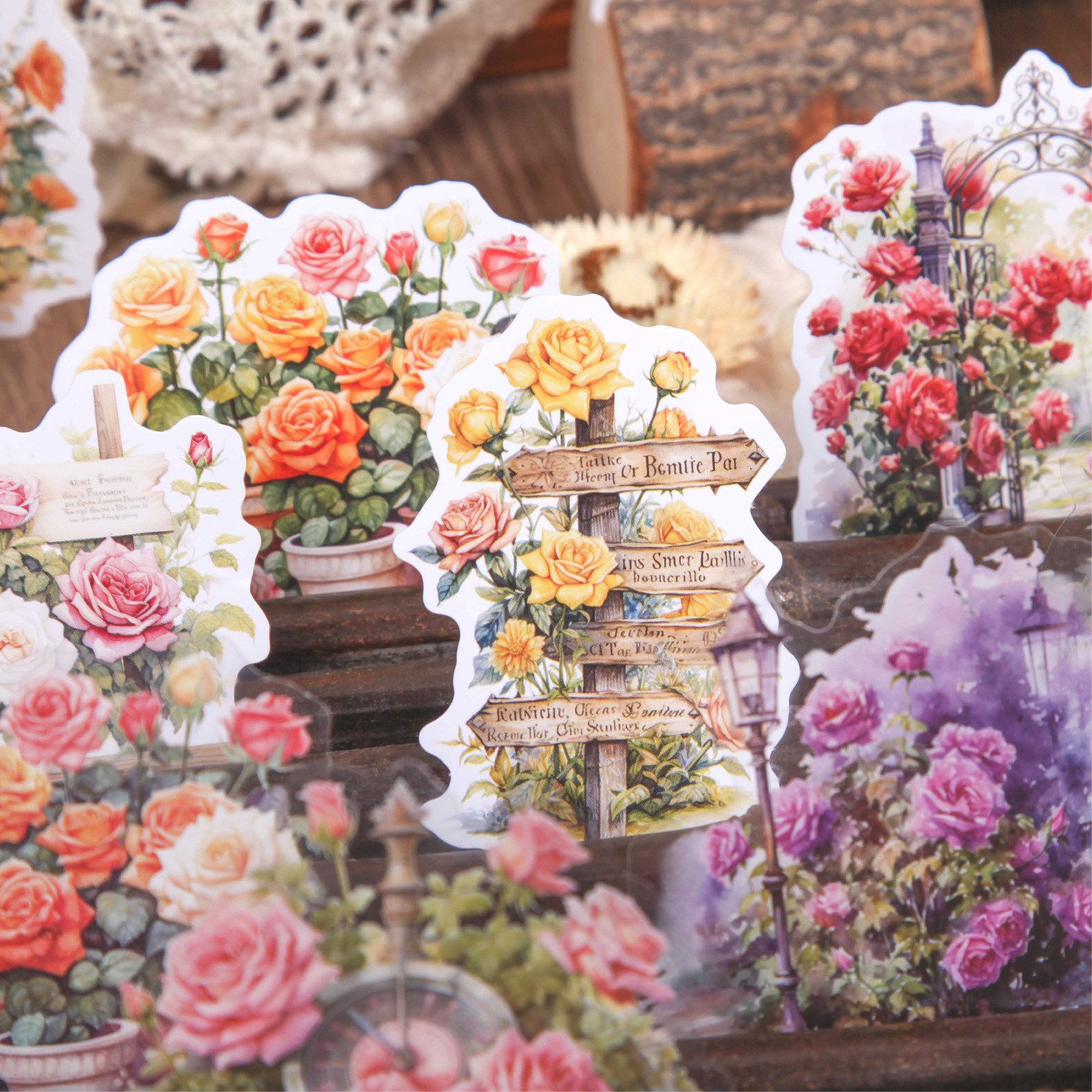 스티커 - 로즈 매너 시리즈 빈티지 꽃