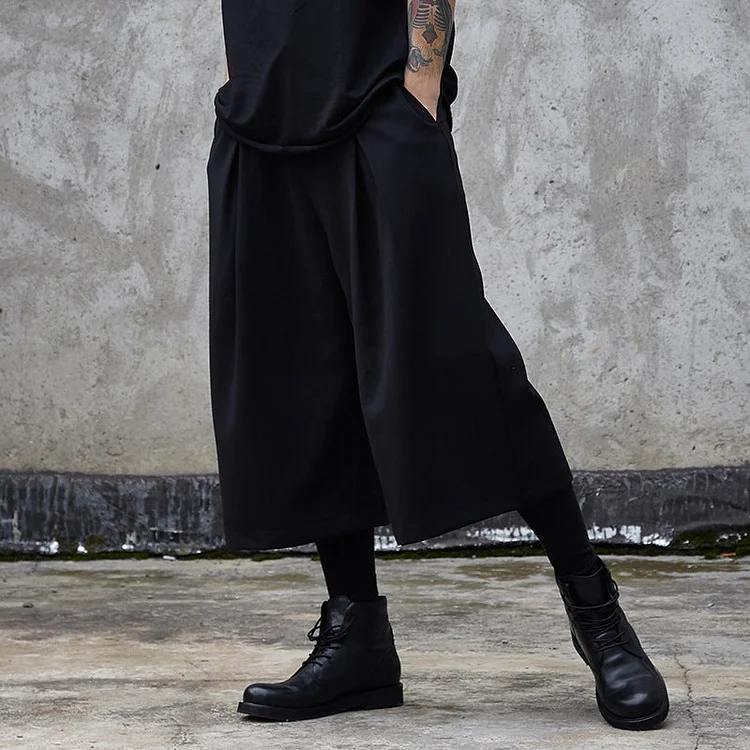Dawfashion Techwear Streetwear-High-waisted Slim Dark Collection Niche Versatile Wide-leg Pants-Streetfashion-Darkwear-Techwear