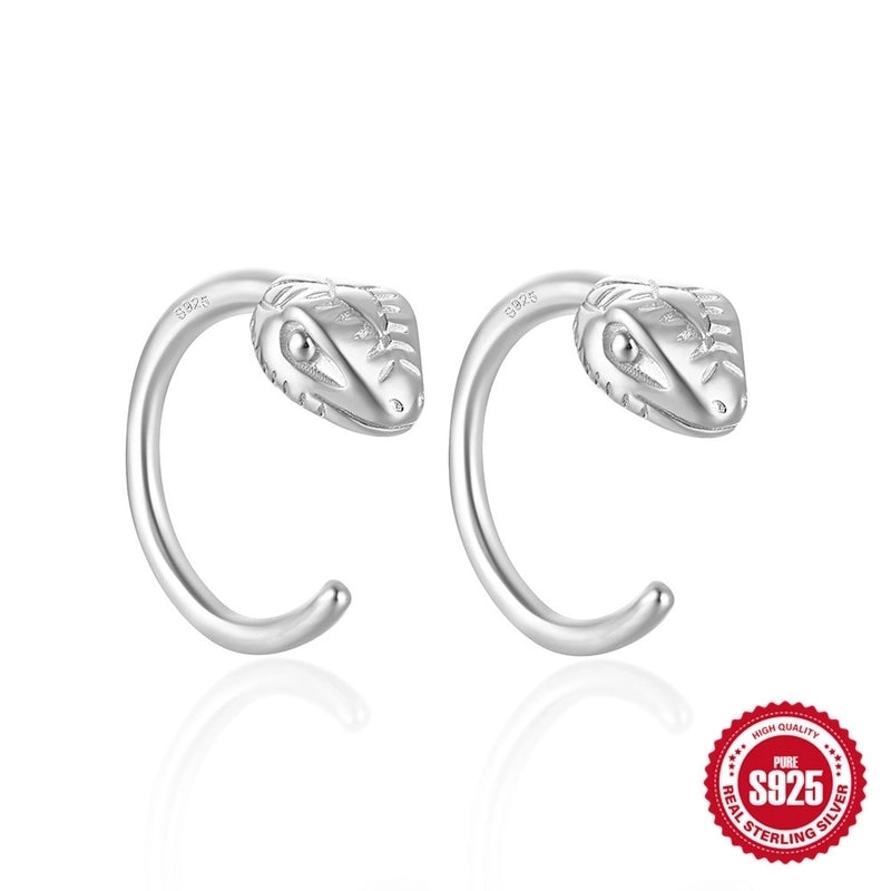 1 Pair 925 Sterling Silver Snake Ear Studs