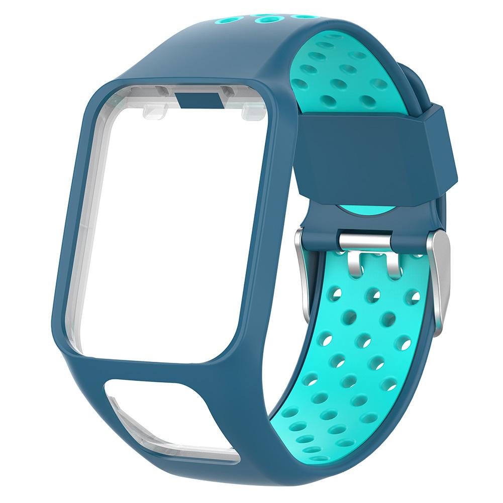 

Breathable Watchband Two-tone Strap for TomTom 2 3 Series (Blue Teal, 501 Original