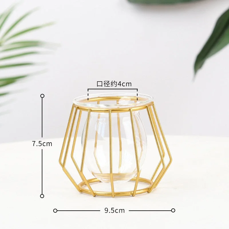 Nordic Simple Flower Stand Iron Frame Vase Simple Family Flower Rack Bottle Ornament Christmas Decoration Pot Holder jarrones