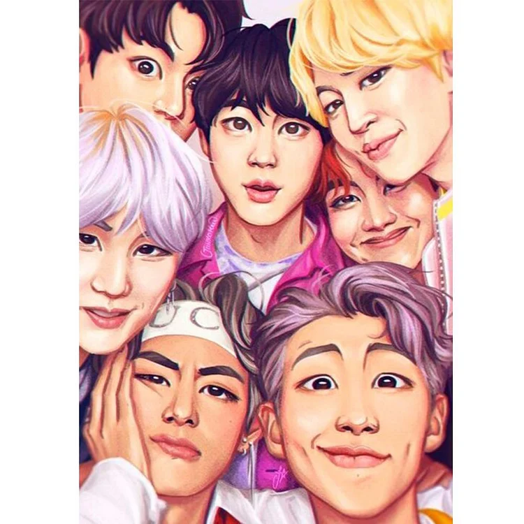 BTS - Full Round Drill Diamond Painting - 30x40cm(Canvas)
