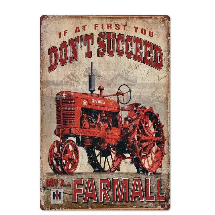 Tracteurs agricoles camions farmall - Enseigne Vintage Métallique/panneaux en bois - 20*30cm/30*40cm