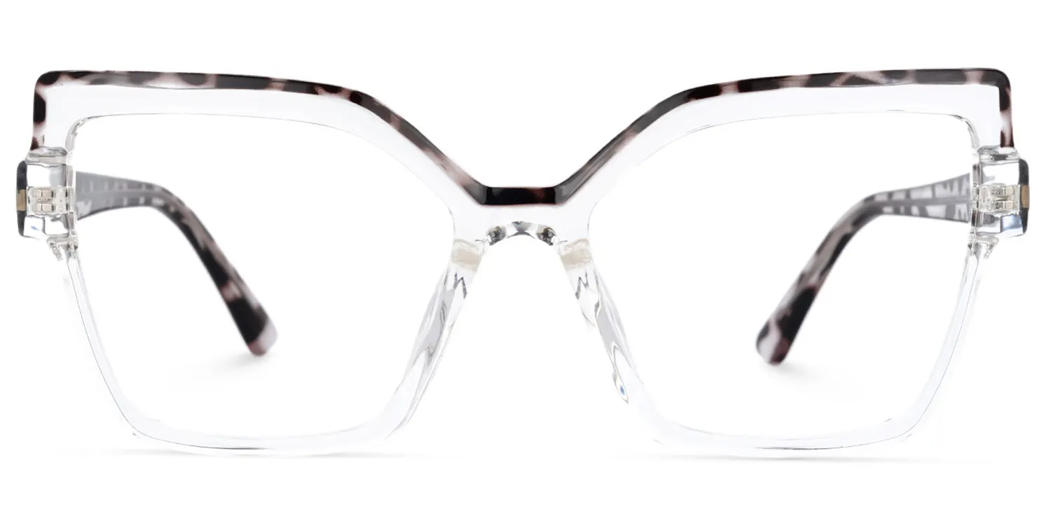 Harva Schwarz-Tortoise Kristall Cateye Brille Schwarz-Tortoise