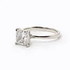 18K Yellow Gold 2ct Princess Cut Lab Diamond 4 Claw Prong Basket Setting Solitaire Ring