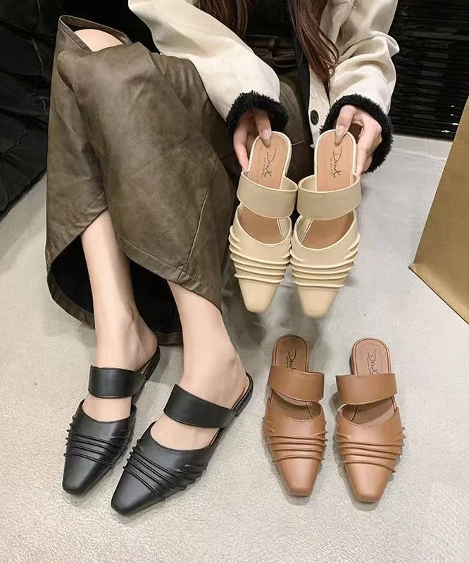 Stylish Zircon Splicing Chunky Black Breathable Mesh Slide Sandals main image 0