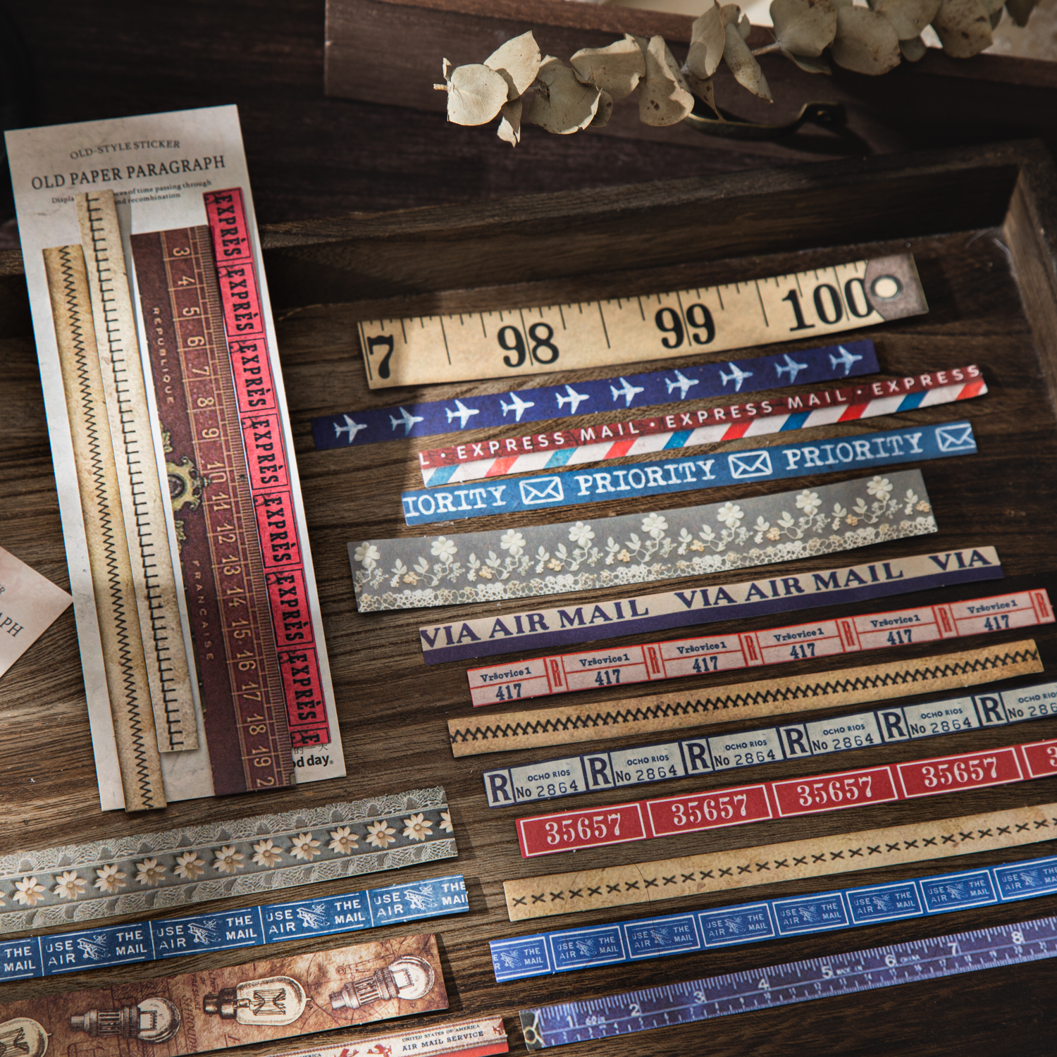 스티커 - 오래된 종이 문단 시리즈 빈티지 레이스 펑크 자