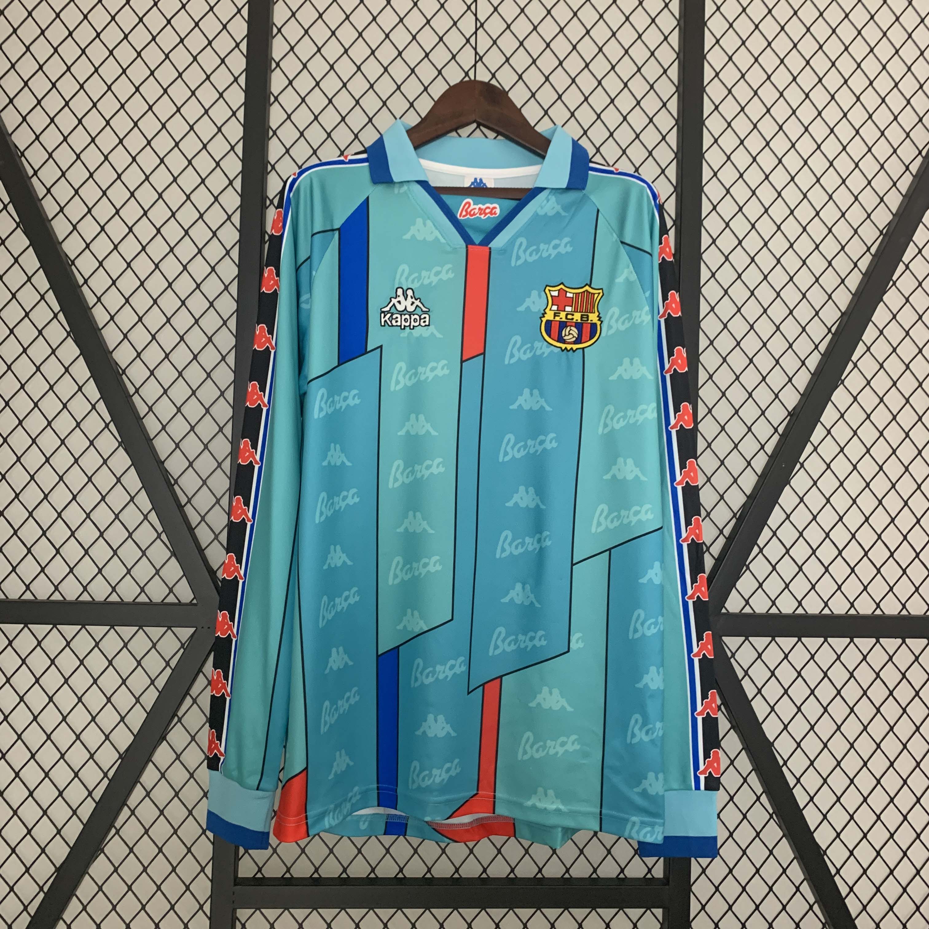 1995-1997 Retro Long Sleeve Barcelona Away Football Shirt 1:1 Thai Quality