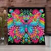 Neon-Regenbogen-Mandala-Schmetterling speziell geformte 5D-DIY-Teilbohrer-Diamanten-Punkte, Edelstein-Kunst-Kits mit Rahmen, Diamanten-Gem&auml;lde, Edelst
