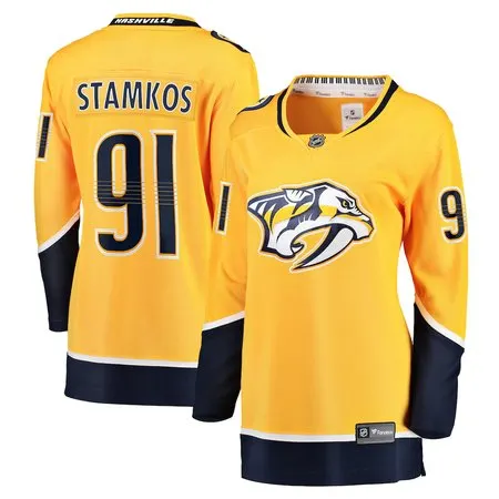 Women's Nashville Predators #91 Steven Stamkos  Gold Home Premier Player Jersey Jersey