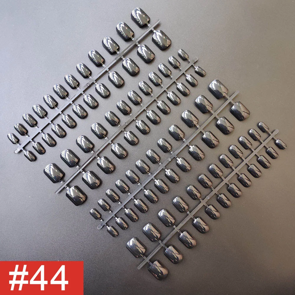 4 Sets/lot Mixed Colors False Nail Tips Short Full Cover Square Fake Nails Comfortable Multicolor Press On Nails Nail DIY-Nail Inspo