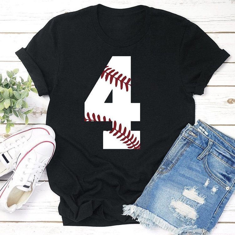 AL™ Baseball Team Number 4   T-Shirt Tee -