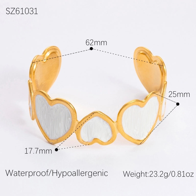 Casual Minimalist Heart Shape 304 Stainless Steel Bangle In Bulk
