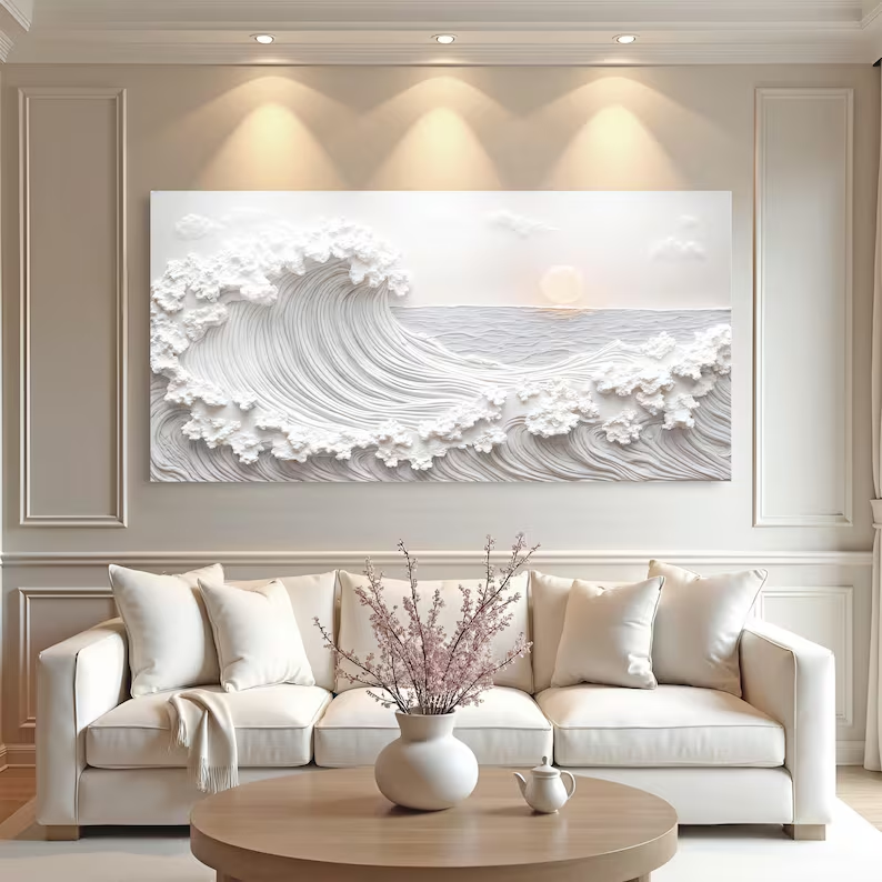 Ocean Waves Abstract Canvas Wall Art