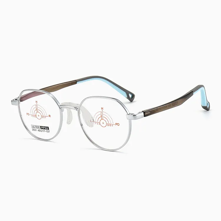 Optical Eye Class Children's Frame Retro Round Ultra Light Alloy PPSU Spectacle Custom ...