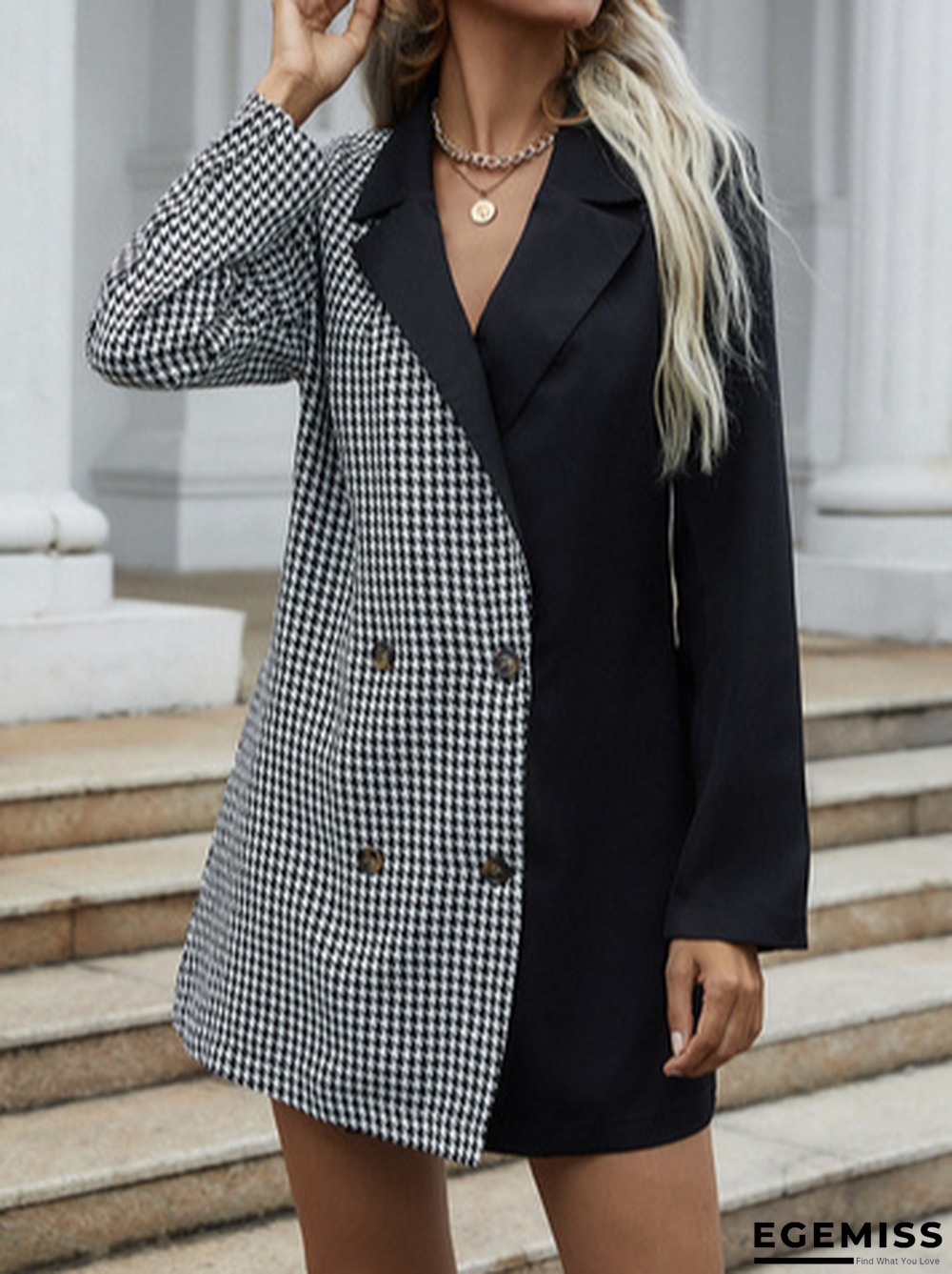 Casual Long Sleeve Plaid Lapel Outerwear | EGEMISS