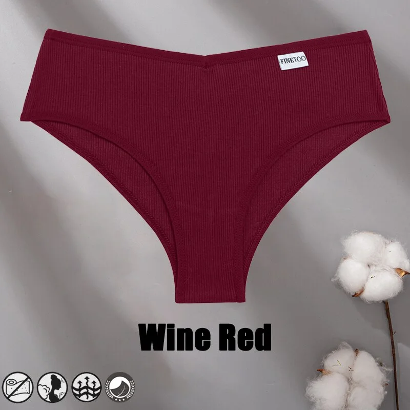 Billionm V Waist Cotton Panties for Women Underwear Sexy Briefs Solid Color M-3XL Plus Size Panty Female Soft Intimates Lingere