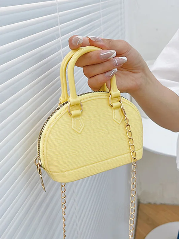 Chains Geometric Zipper Satchels Crossbody Bags