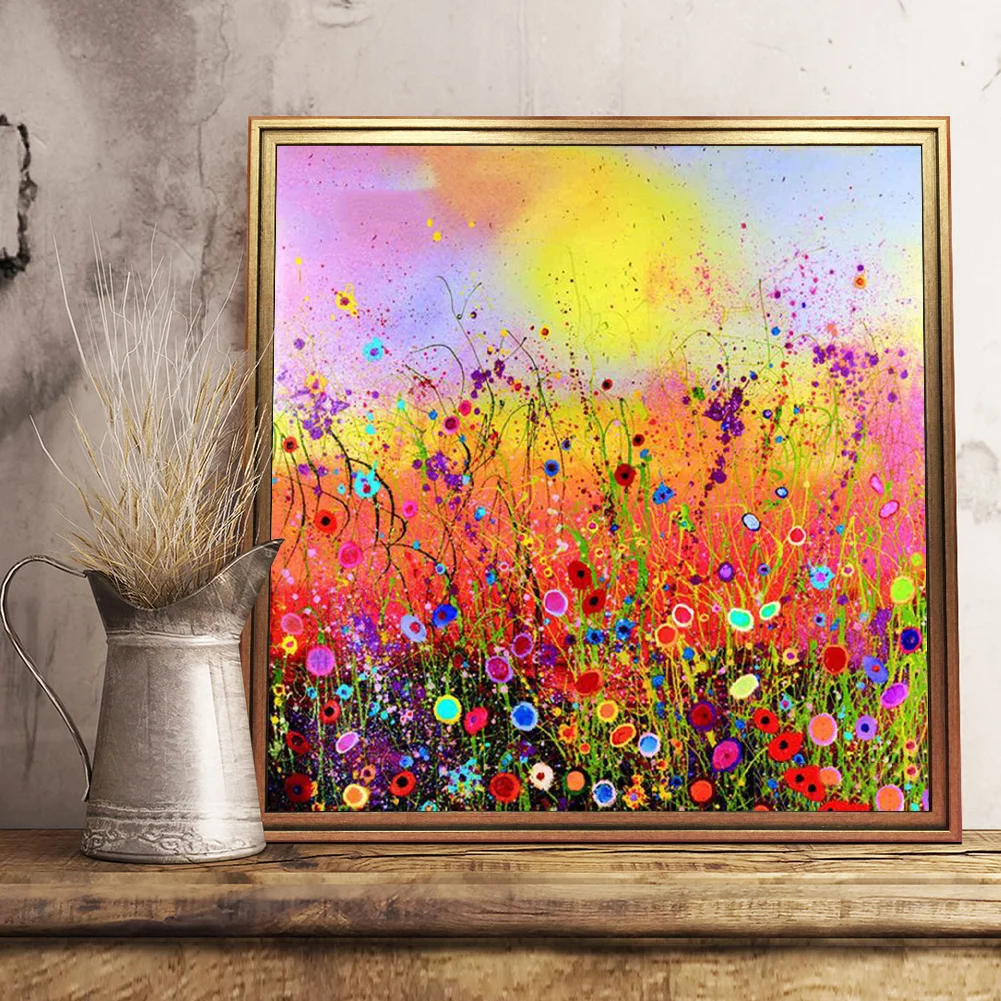 Diamond Painting - Full Round Drill - Color Flower Field(30*30cm)