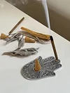 Hand Of Fatima Handmade Metal Incense Holder Tray For Burning Incense