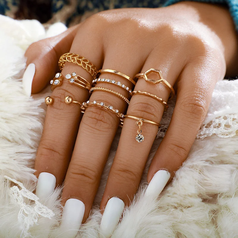 Fashion Simple Open Ring Set of 8