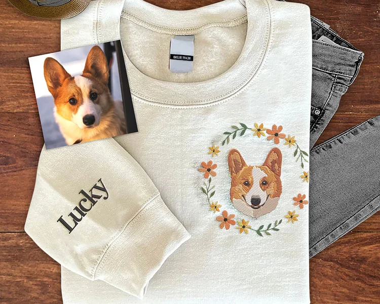 Custom Pet Embroidered| Personalized Pet Face and Pet name