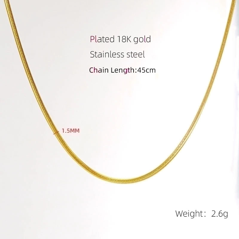 Stainless Steel 18K Gold Plated Basic Plating Geometric Titanium Steel Necklace