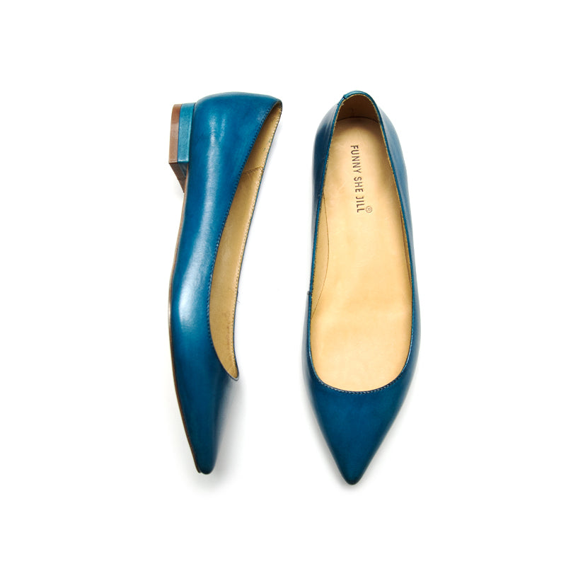 Pointed Toe Flats Ballet Flats Leather Shoes For Women