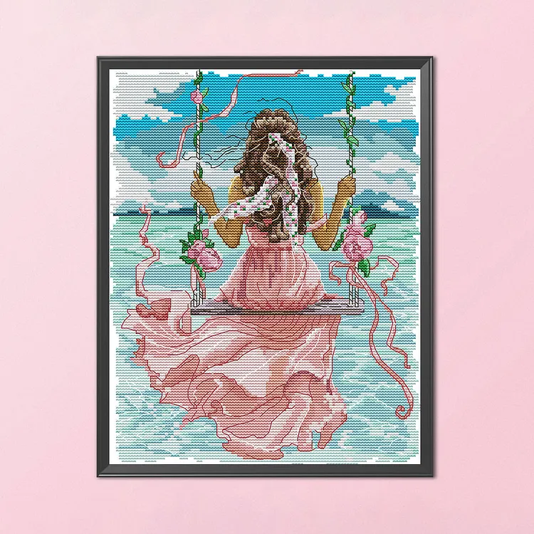 Joy Sunday Sea Girl 14CT Stamped Cross Stitch 27*34CM
