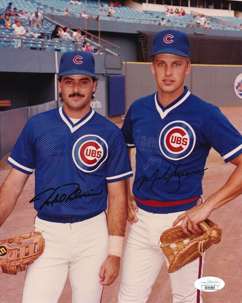 Mark Grace & Rafael Palmeiro autographed signed 1988 Chicago Cubs 8x10 Photo Poster painting JSA