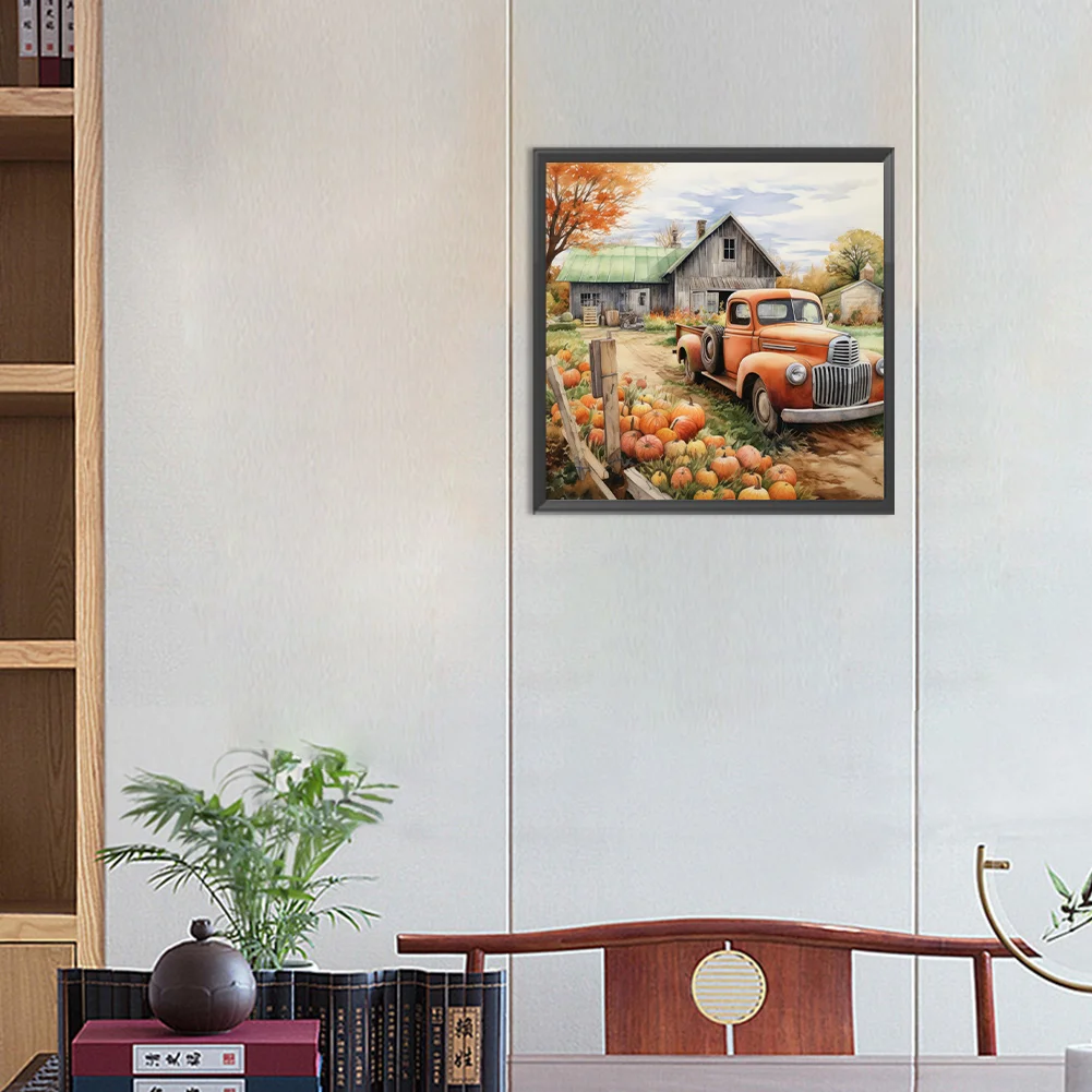 Diamond Painting - Full Round Drill - Farm Vintage Car(Canvas|30*30cm)