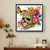Blumen Schmetterling Sch&auml;del - speziell geformtes Diamond Painting - 30*30cm