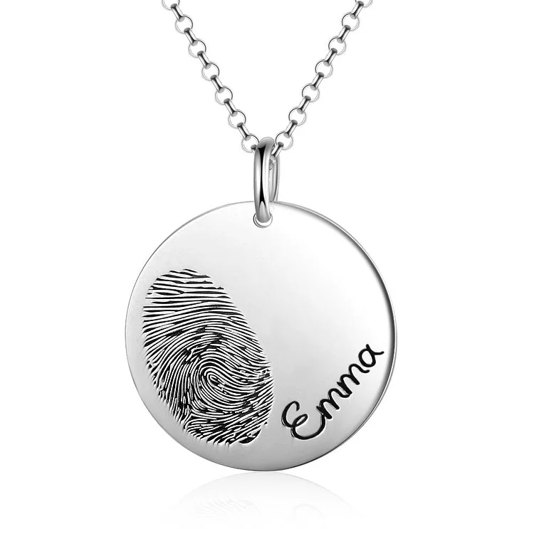 Fingerprint Necklace Engraved Names Personalized Pendant Necklace Memorial fingerprint necklace Perfect Gift for Kids
