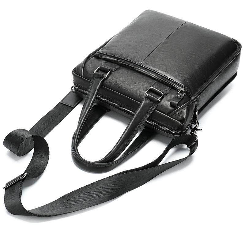 Men's Business Leather Large Capacity Fashion Casual Handbag Waterproof Crossbody Bag