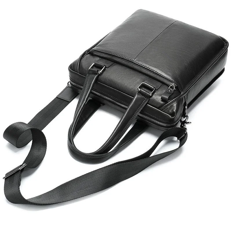 Men's Business Leather Large Capacity Fashion Casual Handbag Waterproof Crossbody Bag