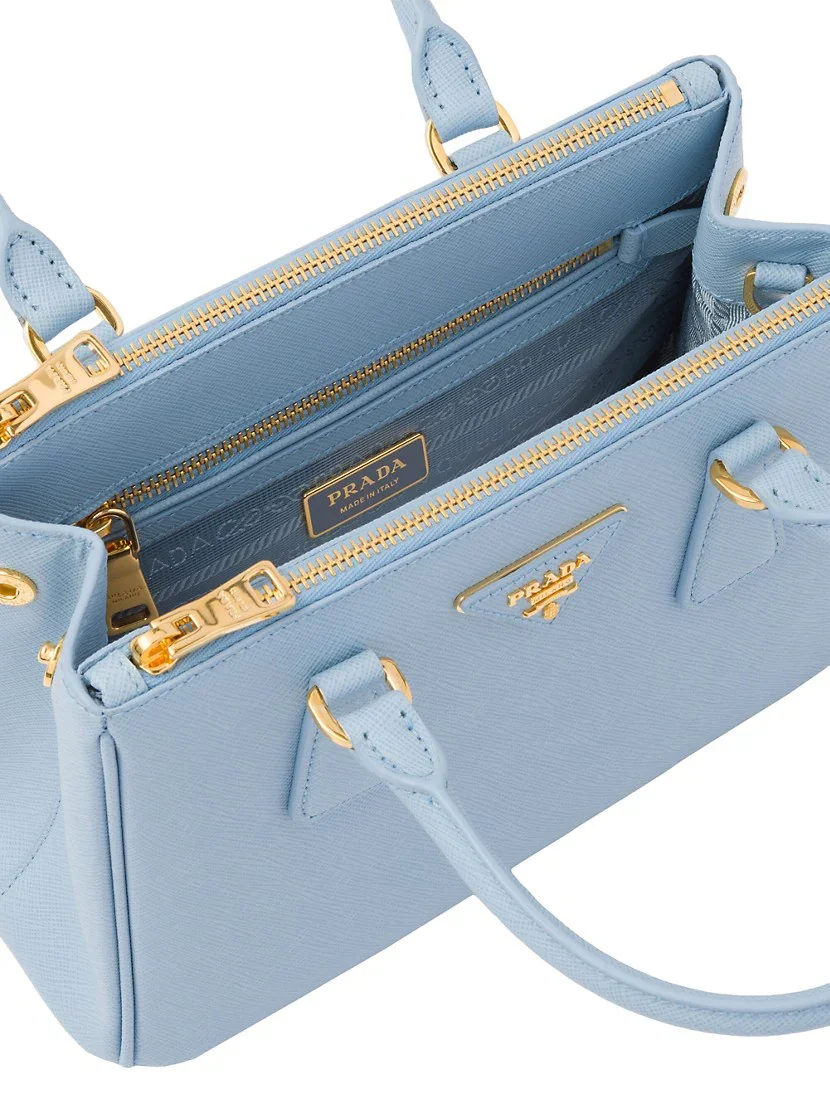 Prada Small Galleria Saffiano Leather Bag blue