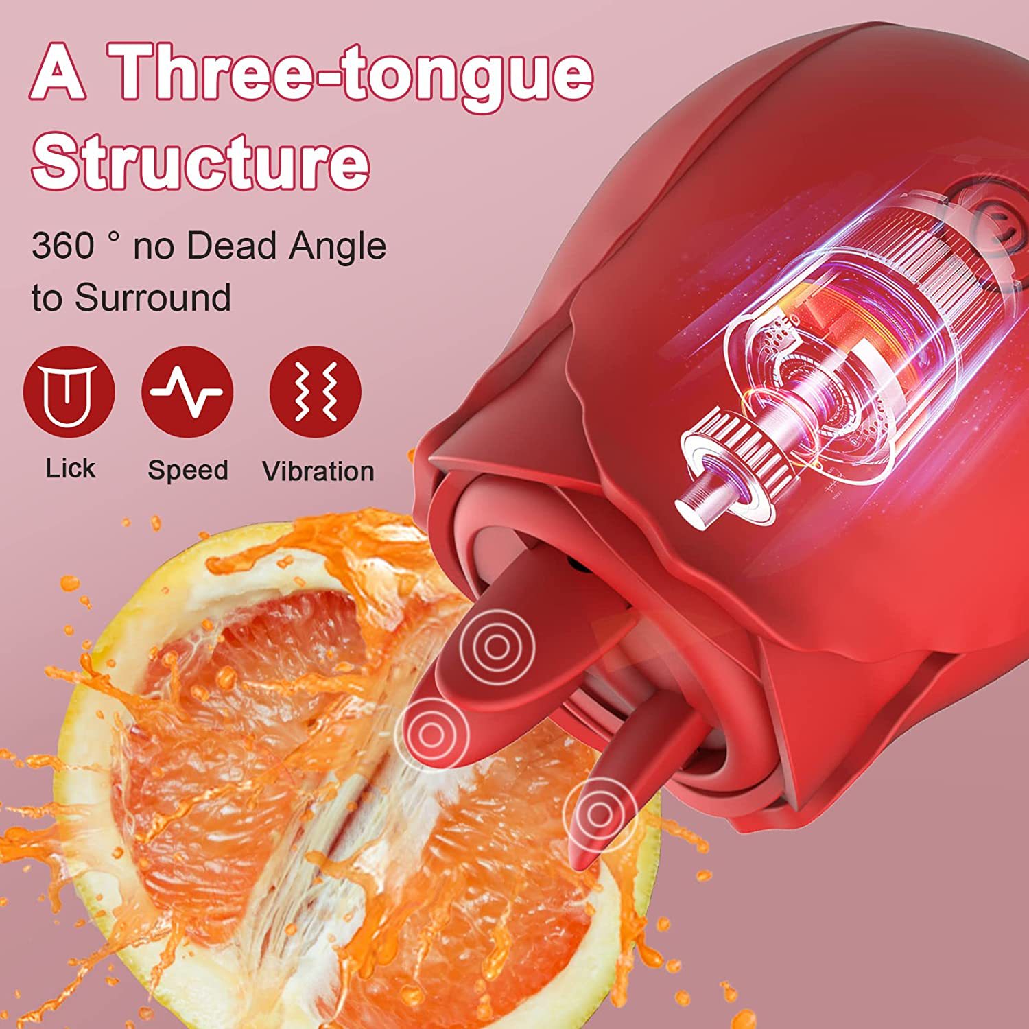 Rose Multi Frequency Sucking Breast Stimulation Nipple Vibration Tongue Licking Vibrator
