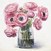 Flowers Full 18CT 2 Strands DIY Stamped Cross Stitch Kits for Beginners Adults Home Wall Decor Cross Stitch Art and Crafts Kits 25x25cm
