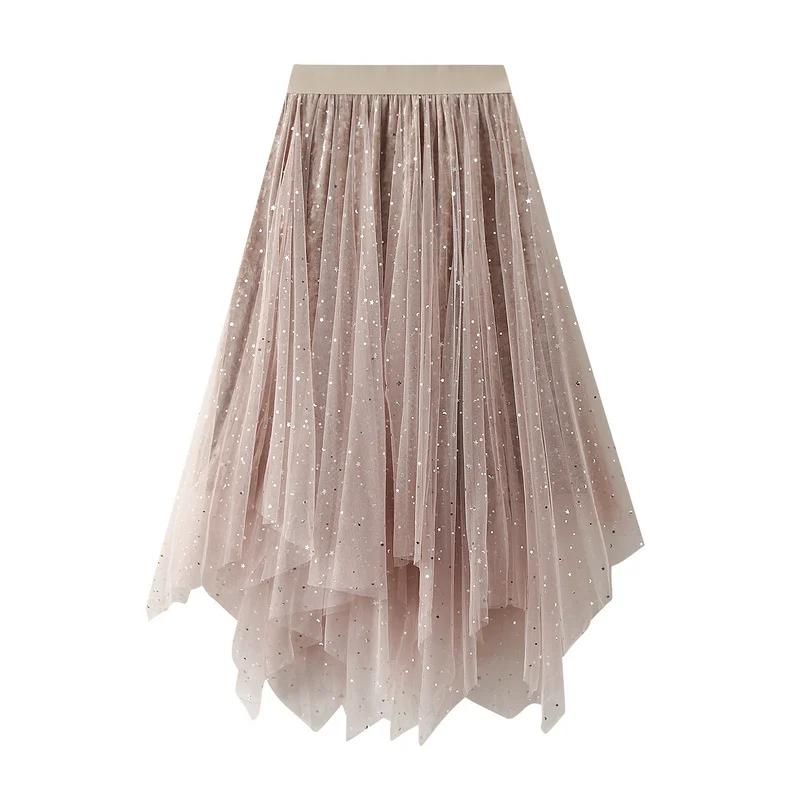 Nigikala Nigikala Peng Star Yarn Skirt Autumn 2025 New Korean Version Of Irregular Velvet Skirt In The Long Female 0310