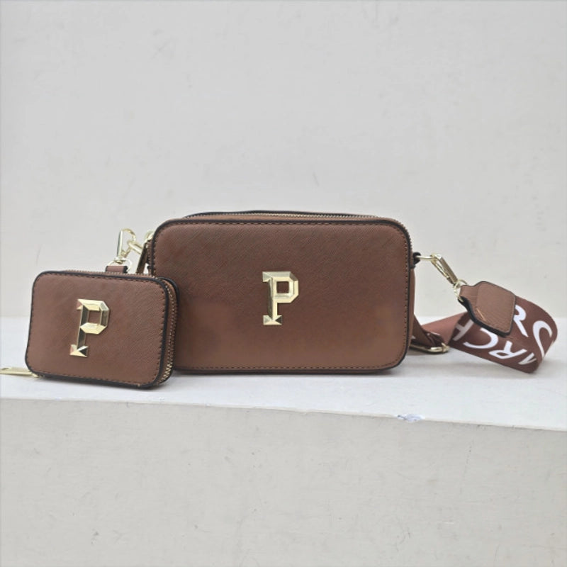 Women’s Medium Pu Leather Letter Solid Color Classic Style Streetwear Square Zipper Square Bag