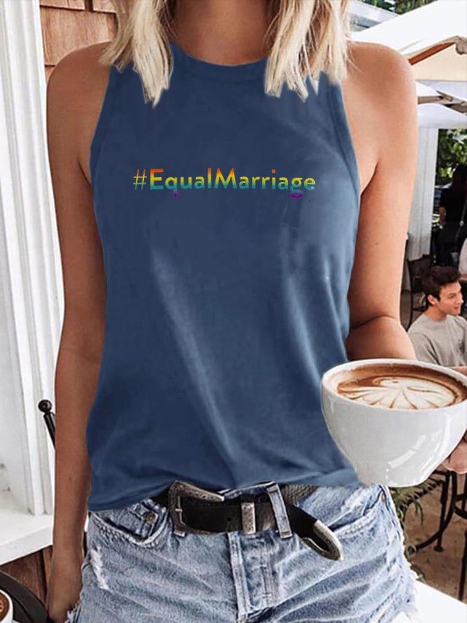 #Equalmarriage Print Sleeveless Vest