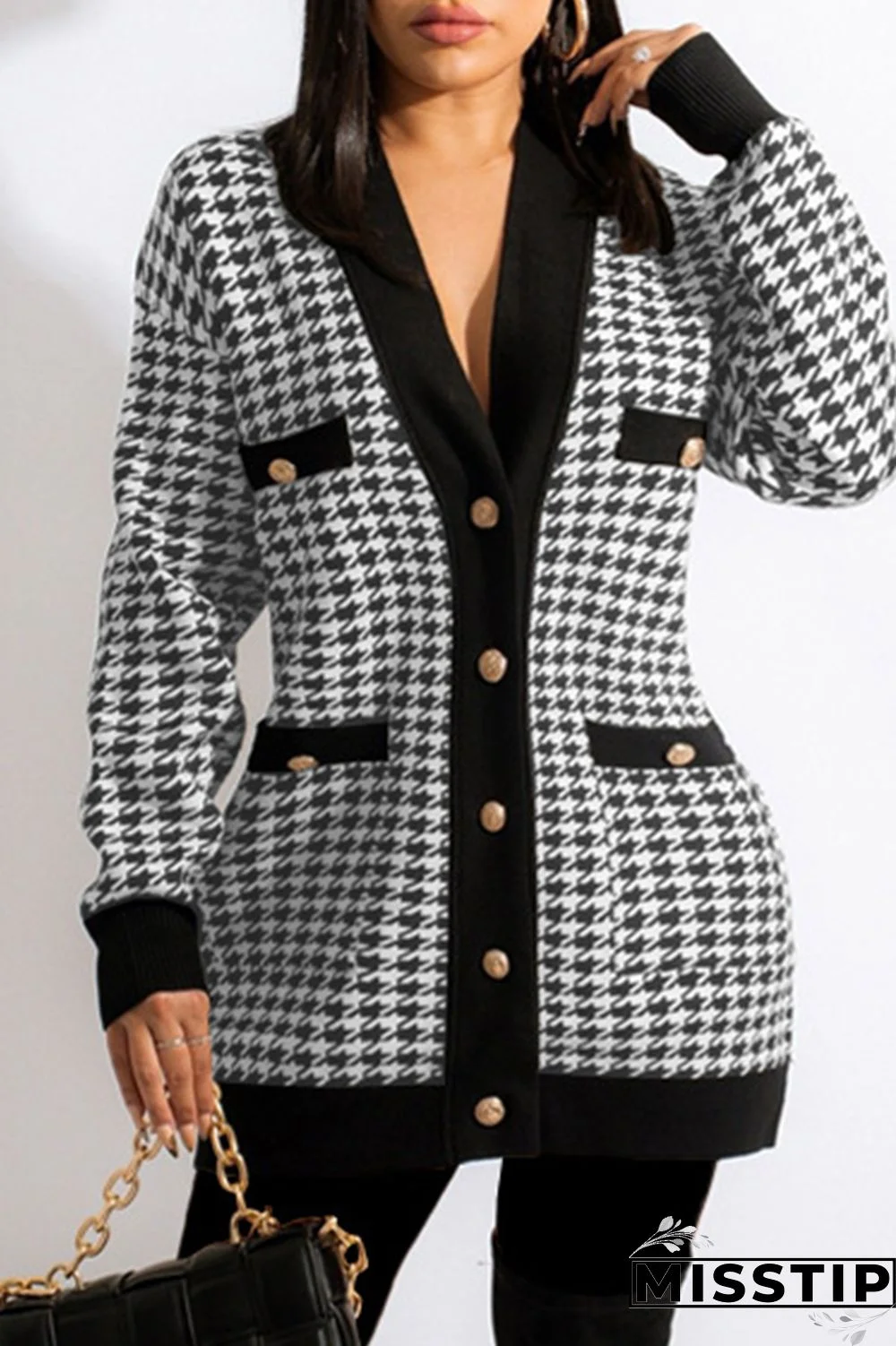 Red Fashion Casual Print Patchwork Cardigan V Neck Outerwear