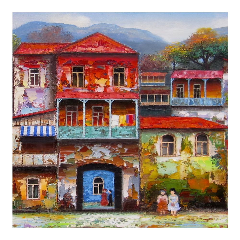 

Oil Painting House - Round Drill Diamond Painting - 40*40CM, 501 Original