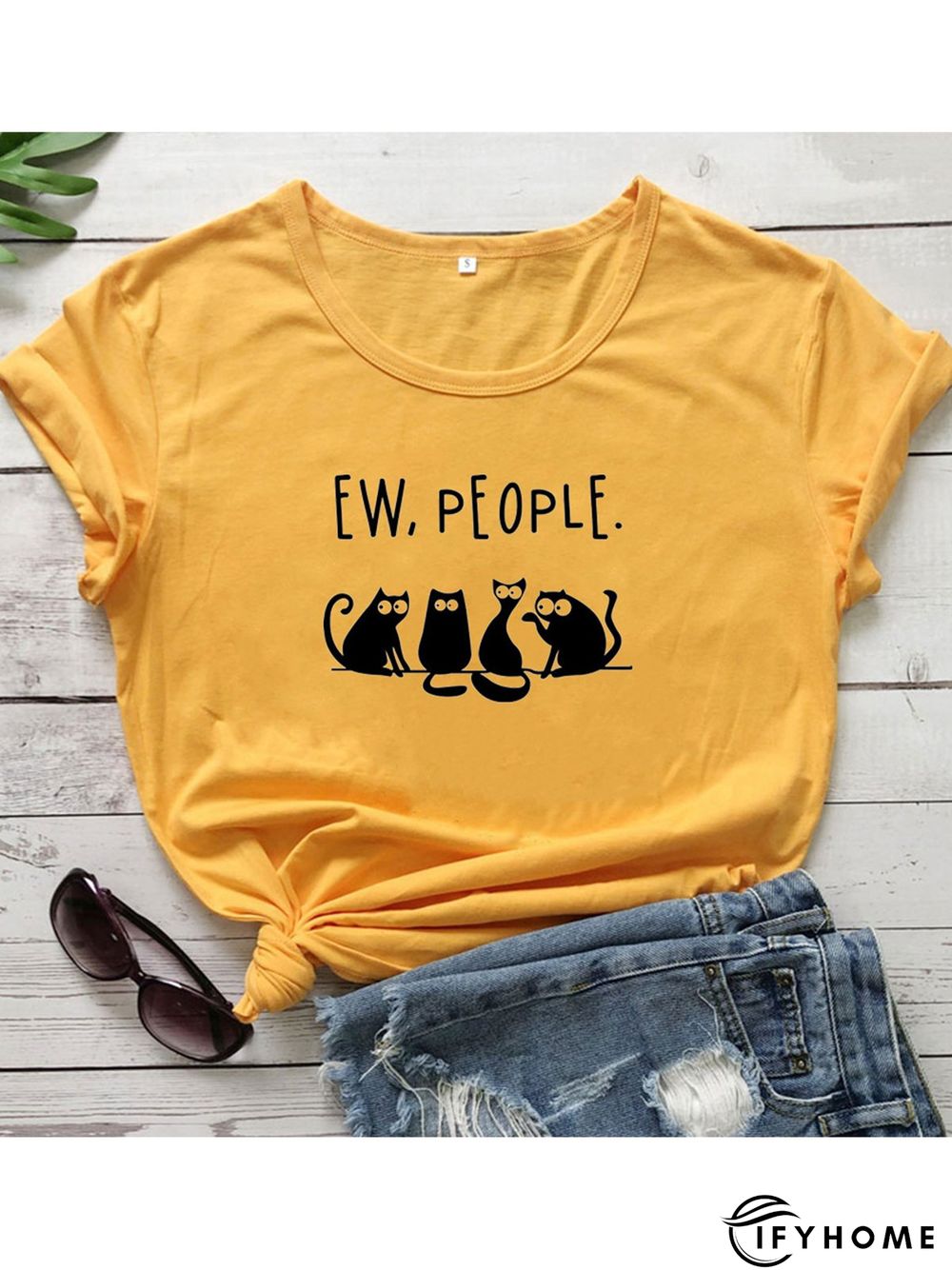 Casual Plus Size Printed Short Sleeve Tee Shirts Tops | IFYHOME