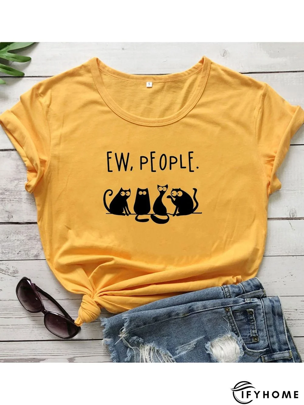 Casual Plus Size Printed Short Sleeve Tee Shirts Tops | IFYHOME