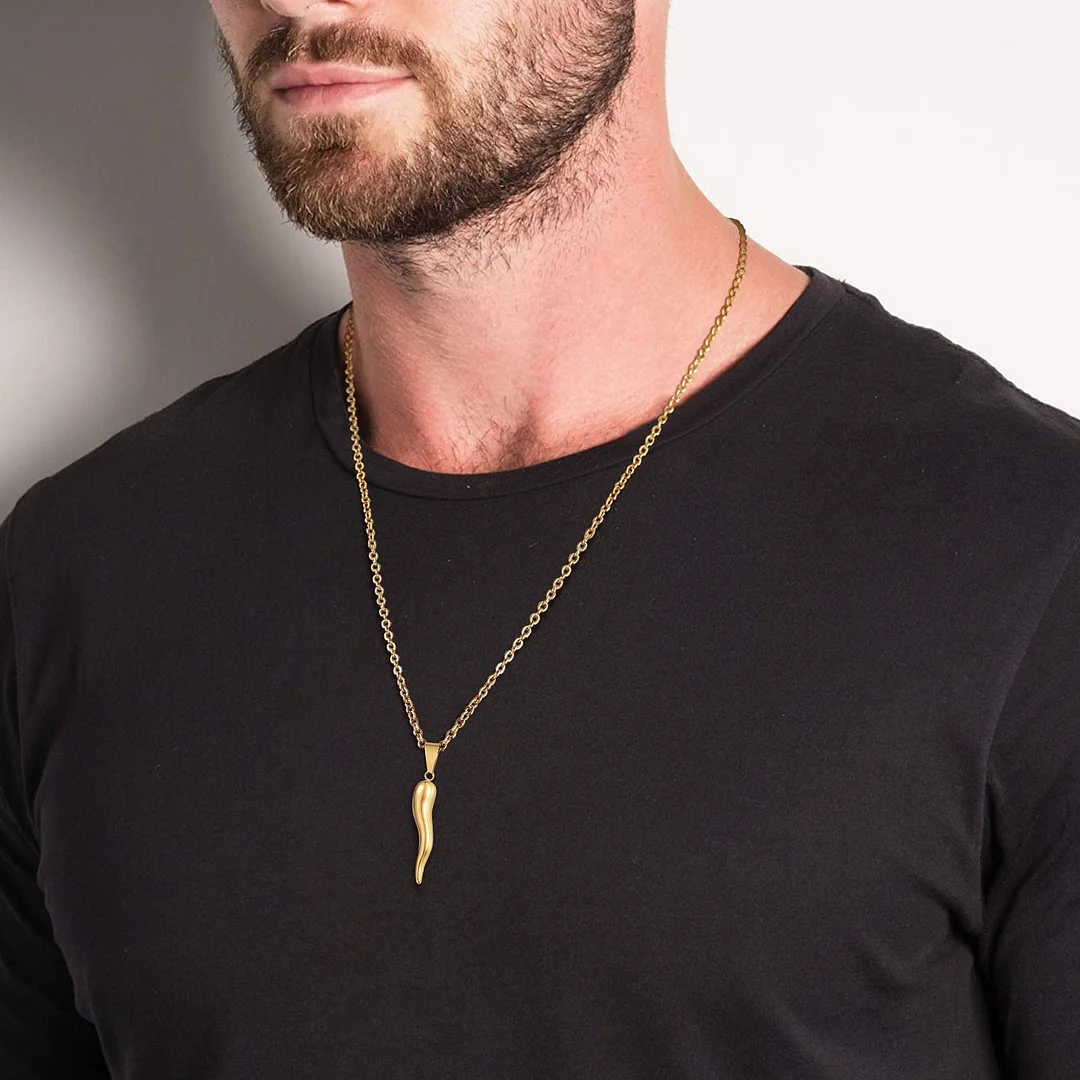 Italian Horn Charm Pendant Necklaces-VESSFUL