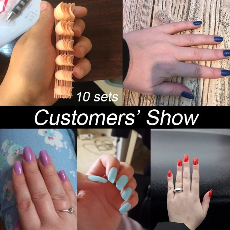 120pcs/packet Acrylic Fake Nail Tips Full Cover Square False Nail Tips  10 Sizes Size 5 And 6 Doubled For French Nail Art Tips-Nail Inspo