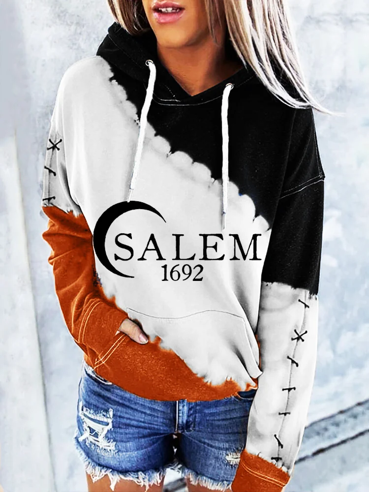 Salem 1692 Halloween Witch Tie Dye Hoodie socialshop